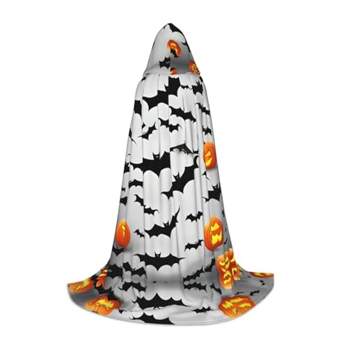 YQxwJL Halloween Fliegende Fledermäuse Print Kapuzenumhang Uni Umhang Hexenumhang Hexenumhang Vampir Umhang für Halloween Cosplay Kostüme von YQxwJL