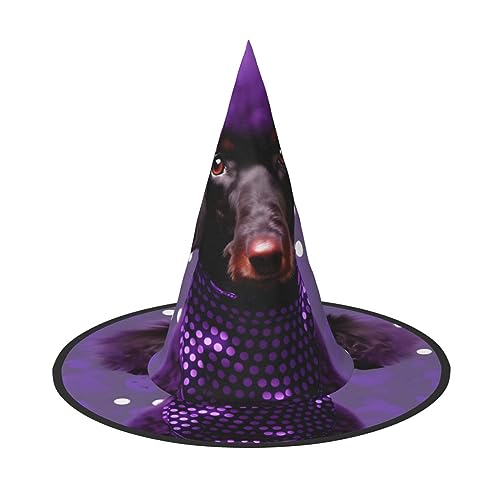 YQxwJL Halloween-Hexenkappe, Zaubererhut, Hexenhut, Dekoration, hängende schwebende Veranda, Hof, Dekoration, violetter Pudel, Punktemuster, Halloween-Dekoration YQxwJL Halloween-Hexenkappe, Zaubererhut, Hexenhut, Dekoration, hängende schwebende Veranda, Hof, Dekoration, violetter Pudel, Punktemuster, Halloween-Dekoration von YQxwJL