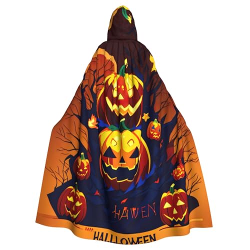 YQxwJL Halloween Kürbis Druck Karneval Umhang Robe Umhang Zauberer Kapuzenumhang für Erwachsene Halloween Cosplay Kostüme von YQxwJL