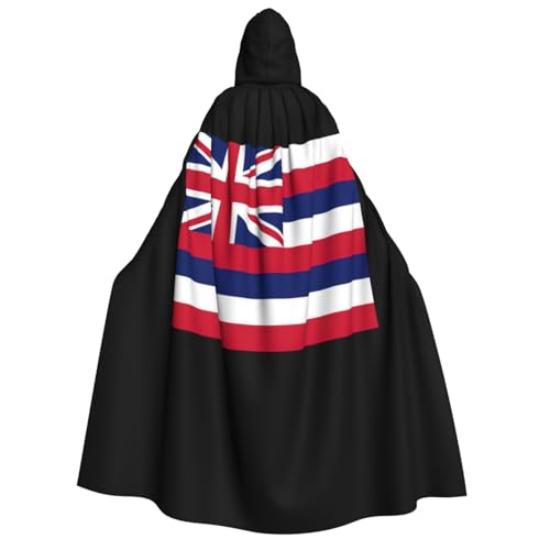 YQxwJL Hawaii-Flaggen-Druck, Kapuzenumhang, volle Länge, Halloween-Umhang, Party-Umhang, Cosplay, Party-Kostüme für Damen und Herren YQxwJL Hawaii-Flaggen-Druck, Kapuzenumhang, volle Länge, Halloween-Umhang, Party-Umhang, Cosplay, Party-Kostüme für Damen und Herren von YQxwJL