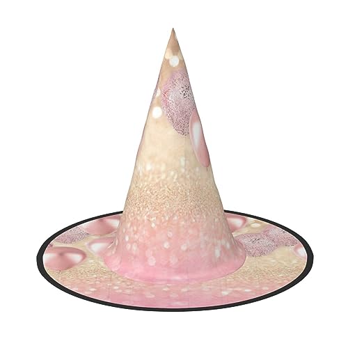 YQxwJL Hexenhut mit Glitzer, rosa Glitzer, zum Aufhängen, schwimmende Hexenhüte, für Halloween, Weihnachten, Party-Dekoration von YQxwJL