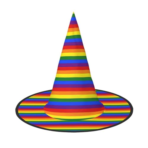 YQxwJL Hexenhut mit Regenbogen-Muster, zum Aufhängen, schwimmende Hexenhüte, für Halloween, Weihnachten, Party-Dekoration von YQxwJL