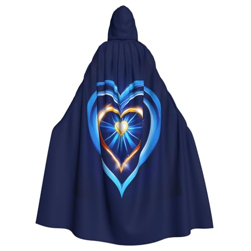 YQxwJL Himmelblauer Herzaufdruck, Uni, Kapuzenmantel, Hexen-Vampir-Zauberer-Robe für Halloween, Cosplay-Kostüme YQxwJL Himmelblauer Herzaufdruck, Uni, Kapuzenmantel, Hexen-Vampir-Zauberer-Robe für Halloween, Cosplay-Kostüme von YQxwJL