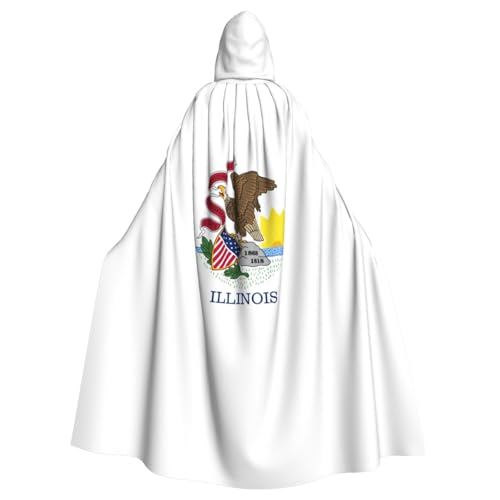 YQxwJL Illinois Umhang mit Staatsflagge, Wikinger-Kapuzenumhang, mittelalterlicher schwarzer Umhang mit Kapuze, Halloween, Renaissance-Umhang YQxwJL Illinois Umhang mit Staatsflagge, Wikinger-Kapuzenumhang, mittelalterlicher schwarzer Umhang mit Kapuze, Halloween, Renaissance-Umhang von YQxwJL