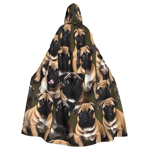 YQxwJL Imagen De Pug-Standard Print Karneval Umhang Robe Umhang Zauberer Kapuzenumhang für Erwachsene Halloween Cosplay Kostüme von YQxwJL