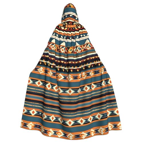YQxwJL Indianer-Muster Druck Karneval Umhang Robe Umhang Zauberer Kapuzenumhang für Erwachsene Halloween Cosplay Kostüme von YQxwJL