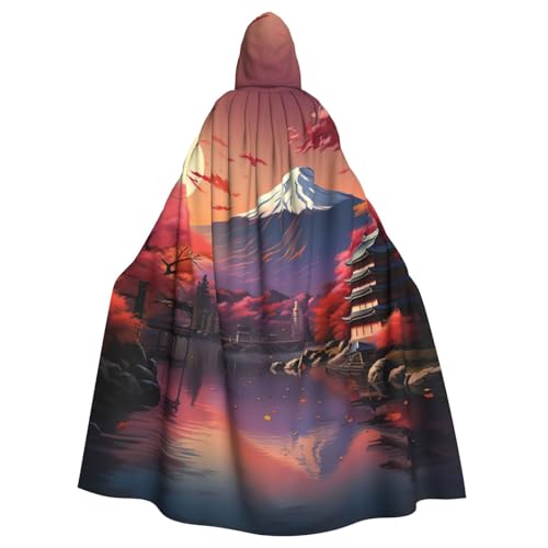 YQxwJL Japanischer Berg Fuji Landschaftsdruck Karneval Umhang Robe Umhang Zauberer Kapuzenumhang für Erwachsene Halloween Cosplay Kostüme YQxwJL Japanischer Berg Fuji Landschaftsdruck Karneval Umhang Robe Umhang Zauberer Kapuzenumhang für Erwachsene Halloween Cosplay Kostüme von YQxwJL