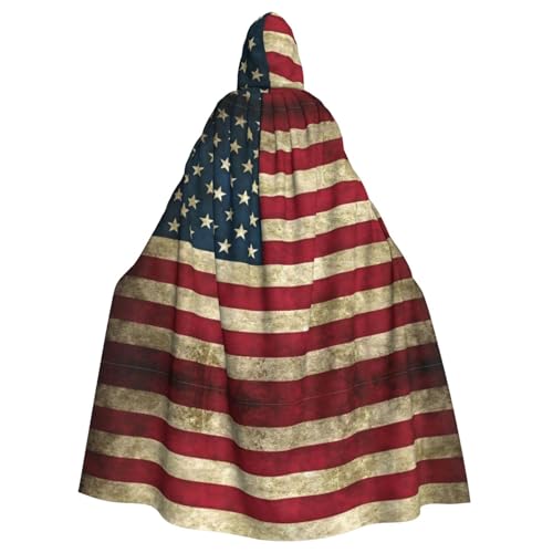 YQxwJL Kapuzenmantel mit amerikanischer Flagge, Uni, Hexen-Vampir-Zauberer-Robe für Halloween, Cosplay-Kostüme von YQxwJL