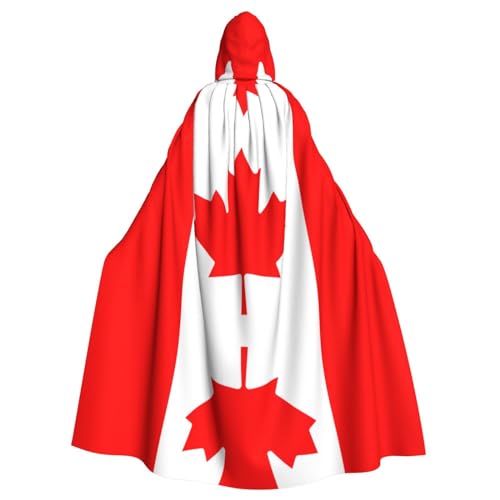 YQxwJL Kapuzenmantel mit kanadischer Flagge, Uni, Hexen-Vampir-Zauberer-Robe für Halloween, Cosplay-Kostüme von YQxwJL