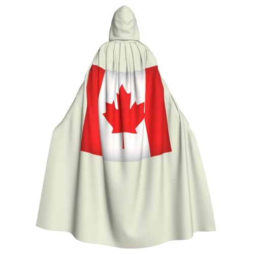 YQxwJL Kapuzenmantel mit kanadischer Flagge, Uni, Hexen-Vampir-Zauberer-Robe für Halloween, Cosplay-Kostüme von YQxwJL