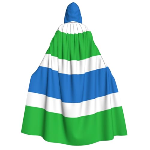YQxwJL Kapuzenumhang für Erwachsene, Uni, mit Sierra Leone Flagge, Hexen-Umhang, Horrorumhang für Herren, Halloween-Cosplay-Kostüme von YQxwJL