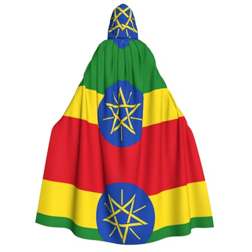 YQxwJL Kapuzenumhang mit Äthiopien-Flagge, Uni, Erwachsene, Hexenumhang, Horror-Umhang, für Halloween, Cosplay-Kostüme von YQxwJL