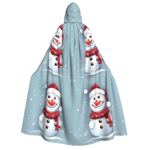 YQxwJL Kapuzenumhang mit Aufschrift "Merry Christmas", Schneemann-Druck, Uni, Erwachsene, Hexenumhang, Horror-Umhang, für Halloween, Cosplay-Kostüme von YQxwJL
