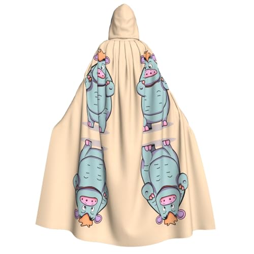 YQxwJL Kapuzenumhang mit Cartoon-Nilpferd, Uni, für Erwachsene, Hexenumhang, Horror-Umhang, für Halloween, Cosplay-Kostüme YQxwJL Kapuzenumhang mit Cartoon-Nilpferd, Uni, für Erwachsene, Hexenumhang, Horror-Umhang, für Halloween, Cosplay-Kostüme von YQxwJL