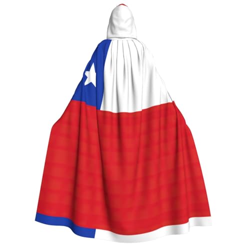 YQxwJL Kapuzenumhang mit Flagge von Chile, Uni, für Erwachsene, Hexenumhang, Horror-Umhang, für Halloween, Cosplay-Kostüme von YQxwJL