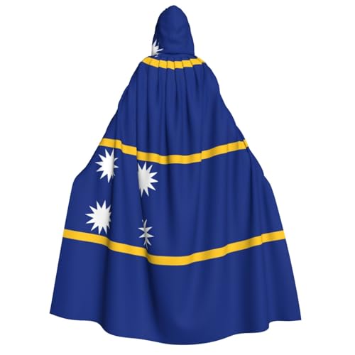 YQxwJL Kapuzenumhang mit Flagge von Nauru, Uni, für Erwachsene, Hexenumhang, Horror-Umhang, für Halloween, Cosplay-Kostüme von YQxwJL