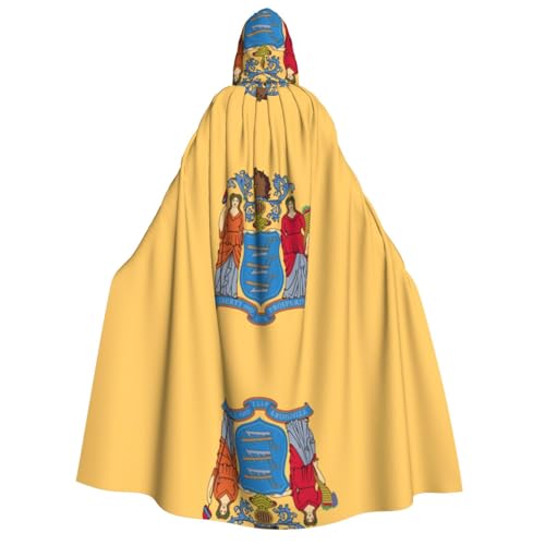 YQxwJL Kapuzenumhang mit Flagge von New Jersey, Uni, für Erwachsene, Hexenumhang, Horror-Umhang, für Halloween, Cosplay-Kostüme von YQxwJL