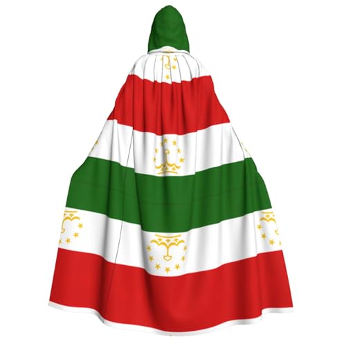 YQxwJL Kapuzenumhang mit Flagge von Tadschikistan, Uni, Erwachsene, Hexenumhang, Horror-Umhang, für Halloween, Cosplay-Kostüme von YQxwJL