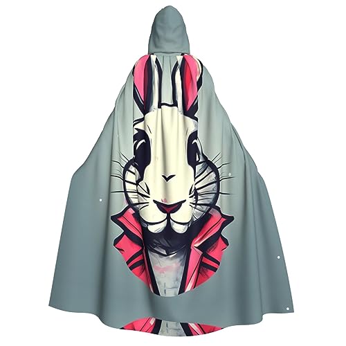 YQxwJL Kapuzenumhang mit Hasen-Motiv, Uni, für Erwachsene, Hexenumhang, Horror-Umhang, für Halloween, Cosplay-Kostüme von YQxwJL