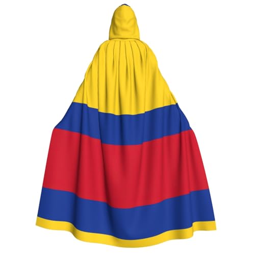 YQxwJL Kapuzenumhang mit Kolumbien-Flagge, Uni, Erwachsene, Hexenumhang, Horror-Umhang, für Halloween, Cosplay-Kostüme von YQxwJL