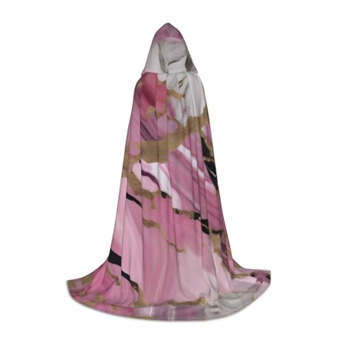 YQxwJL Kapuzenumhang mit Marmormuster, uni, Hexen-Zauberer-Umhang, Vampirumhang für Halloween, Cosplay-Kostüme von YQxwJL
