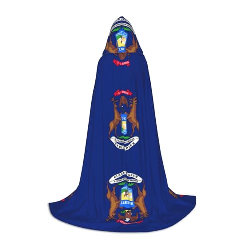 YQxwJL Kapuzenumhang mit Michigan-Staatsflagge, Hexen-Zauberer-Umhang, für Halloween, Cosplay, Party-Kostüm YQxwJL Kapuzenumhang mit Michigan-Staatsflagge, Hexen-Zauberer-Umhang, für Halloween, Cosplay, Party-Kostüm von YQxwJL