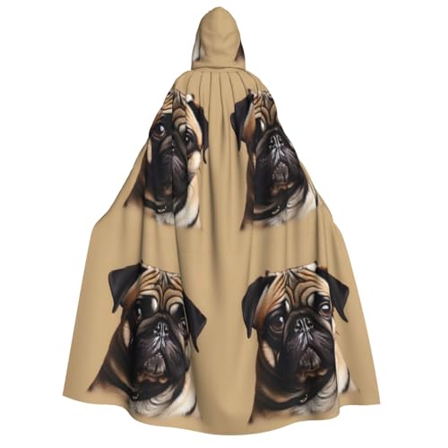 YQxwJL Kapuzenumhang mit Mops-Aufdruck, Hexenumhang, Horror-Umhang, für Halloween, Cosplay-Kostüme YQxwJL Kapuzenumhang mit Mops-Aufdruck, Hexenumhang, Horror-Umhang, für Halloween, Cosplay-Kostüme von YQxwJL