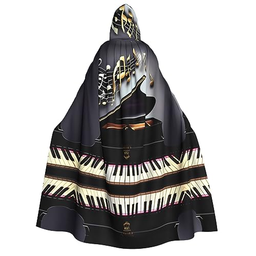 YQxwJL Kapuzenumhang mit Musiknoten und Klavieren, Uni, Erwachsene, Hexenumhang, Horror-Umhang, für Halloween, Cosplay-Kostüme YQxwJL Kapuzenumhang mit Musiknoten und Klavieren, Uni, Erwachsene, Hexenumhang, Horror-Umhang, für Halloween, Cosplay-Kostüme von YQxwJL