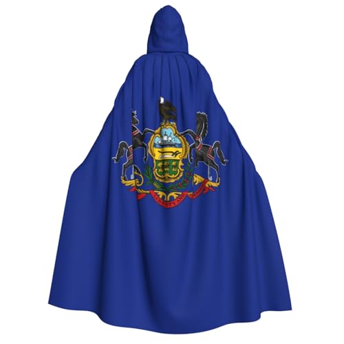 YQxwJL Kapuzenumhang mit Pennsylvania-Staatsflagge, volle Länge, Halloween-Umhang, Party-Umhang, Cosplay, Party-Kostüme für Damen und Herren von YQxwJL
