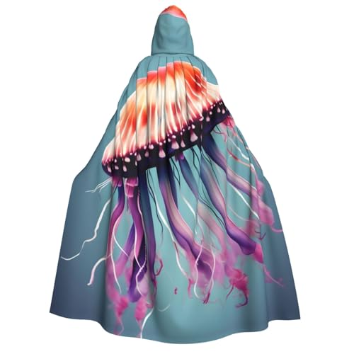 YQxwJL Kapuzenumhang mit Quallen-Druck, volle Länge, Halloween-Umhang, Party-Umhang, Cosplay, Party-Kostüme für Damen und Herren YQxwJL Kapuzenumhang mit Quallen-Druck, volle Länge, Halloween-Umhang, Party-Umhang, Cosplay, Party-Kostüme für Damen und Herren von YQxwJL