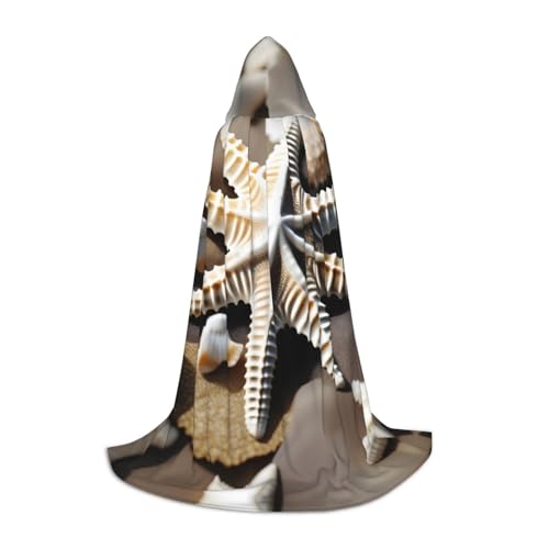 YQxwJL Kapuzenumhang mit Strandmuschel, Seestern-Druck, uni, Hexen-Zauberer-Umhang, Vampirumhang für Halloween, Cosplay-Kostüme YQxwJL Kapuzenumhang mit Strandmuschel, Seestern-Druck, uni, Hexen-Zauberer-Umhang, Vampirumhang für Halloween, Cosplay-Kostüme von YQxwJL