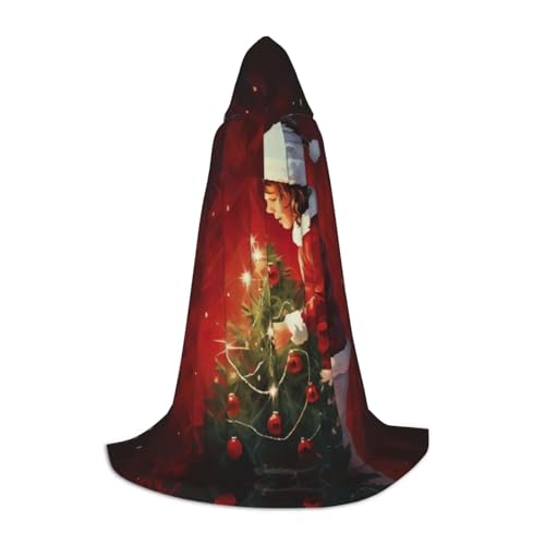 YQxwJL Kapuzenumhang mit Weihnachtsmotiv, Uni, Hexen-Zauberer-Umhang, Vampirumhang für Halloween, Cosplay-Kostüme von YQxwJL