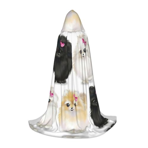 YQxwJL Kapuzenumhang mit Zwergspitz-Muster, Hexen-Zauberer-Umhang, für Halloween, Cosplay, Party-Kostüm von YQxwJL
