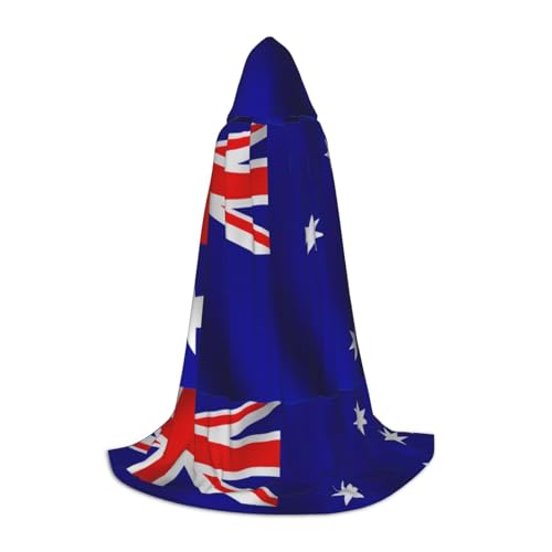YQxwJL Kapuzenumhang mit australischer Flagge, Hexen-Zauberer-Umhang, für Halloween, Cosplay, Party-Kostüm von YQxwJL
