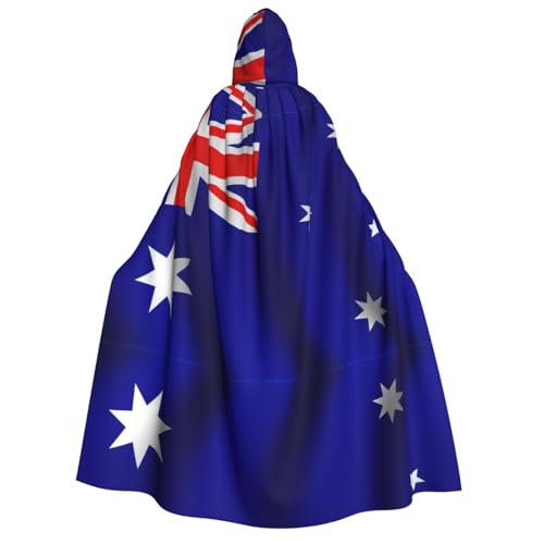 YQxwJL Kapuzenumhang mit australischer Flagge, Hexenumhang, Horror-Umhang, für Halloween, Cosplay-Kostüme von YQxwJL
