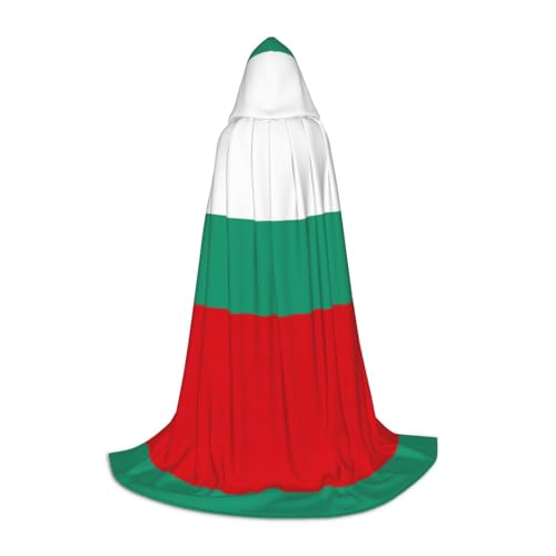 YQxwJL Kapuzenumhang mit bulgarischer Flagge, Hexen-Zauberer-Umhang, für Halloween, Cosplay, Party-Kostüm von YQxwJL