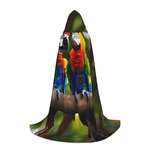 YQxwJL Kapuzenumhang mit buntem Papageien auf Baum-Druck, langer Kapuzenumhang, Halloween-Umhang, Kostüme, Kapuzenumhang, Maskerade YQxwJL Kapuzenumhang mit buntem Papageien auf Baum-Druck, langer Kapuzenumhang, Halloween-Umhang, Kostüme, Kapuzenumhang, Maskerade von YQxwJL