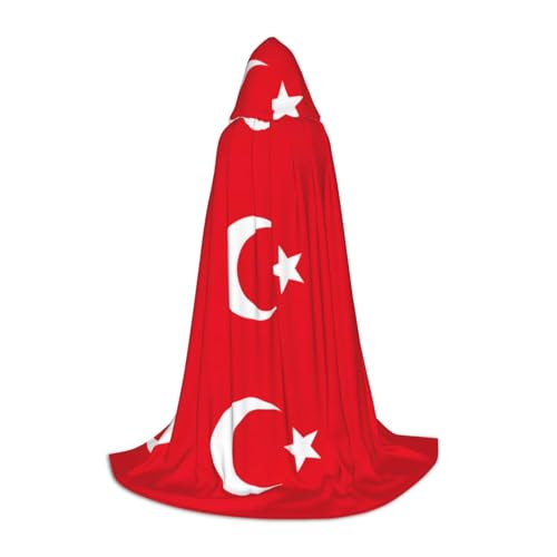 YQxwJL Kapuzenumhang mit der Flagge der Türkei, Hexen-Zauberer-Umhang, für Halloween, Cosplay, Party-Kostüm von YQxwJL