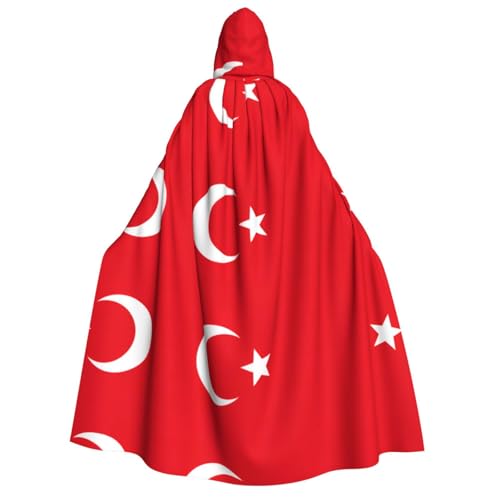 YQxwJL Kapuzenumhang mit der Flagge der Türkei, Hexenumhang, für Herren, Horror-Umhang, für Halloween, Cosplay-Kostüme YQxwJL Kapuzenumhang mit der Flagge der Türkei, Hexenumhang, für Herren, Horror-Umhang, für Halloween, Cosplay-Kostüme von YQxwJL