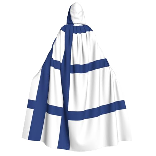 YQxwJL Kapuzenumhang mit finnischer Flagge, Uni, für Erwachsene, Hexenumhang, Horror-Umhang, für Halloween, Cosplay-Kostüme von YQxwJL