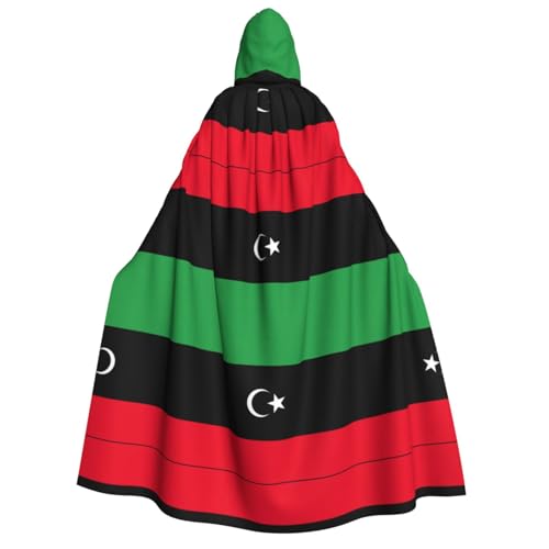 YQxwJL Kapuzenumhang mit libyscher Flagge, Uni, für Erwachsene, Hexenumhang, Horror-Umhang, für Halloween, Cosplay-Kostüme von YQxwJL
