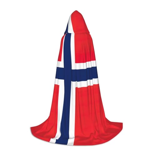 YQxwJL Kapuzenumhang mit norwegischer Flagge, Uni, Hexen-Zauberer-Umhang, Vampirumhang für Halloween, Cosplay-Kostüme von YQxwJL