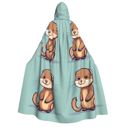 YQxwJL Kapuzenumhang mit süßem Ottermotiv, Uni, für Erwachsene, Hexenumhang, Horror-Umhang, für Halloween, Cosplay-Kostüme von YQxwJL