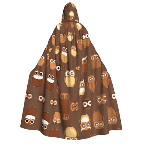 YQxwJL Kapuzenumhang mit süßem braunem Cartoon-Eulen-Druck, Hexenumhang, Herren, Horror-Umhang, für Halloween, Cosplay-Kostüme YQxwJL Kapuzenumhang mit süßem braunem Cartoon-Eulen-Druck, Hexenumhang, Herren, Horror-Umhang, für Halloween, Cosplay-Kostüme von YQxwJL