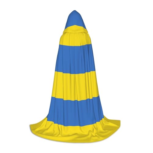 YQxwJL Kapuzenumhang mit ukrainischer Flagge, Uni, Hexen-Zauberer-Umhang, Vampirumhang für Halloween, Cosplay-Kostüme von YQxwJL