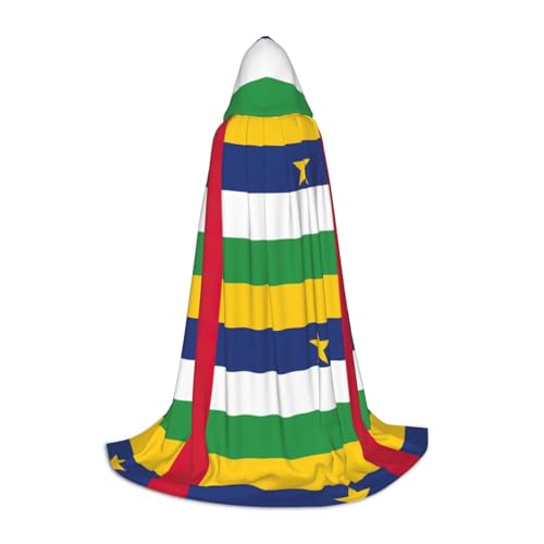 YQxwJL Kapuzenumhang mit zentralafrikanischer Flagge, Hexen-Zauberer-Umhang, für Halloween, Cosplay, Party-Kostüm von YQxwJL