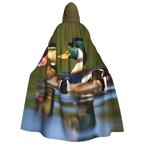 YQxwJL Kapuzenumhang mit zwei Stockenten-Aufdruck, volle Länge, Halloween-Umhang, Party-Umhang, Cosplay, Party-Kostüme für Damen und Herren YQxwJL Kapuzenumhang mit zwei Stockenten-Aufdruck, volle Länge, Halloween-Umhang, Party-Umhang, Cosplay, Party-Kostüme für Damen und Herren von YQxwJL