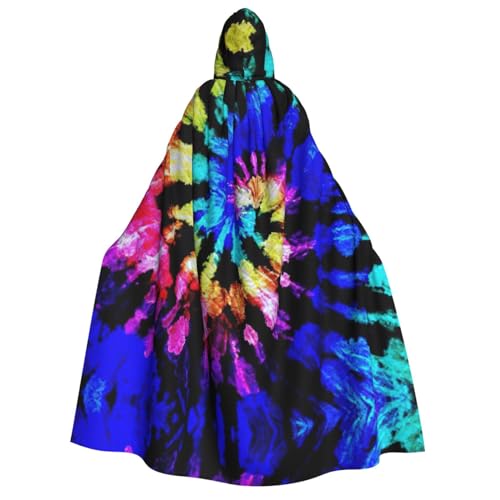 YQxwJL Langer Kapuzenumhang mit Batikdruck, Uni, mit Kapuze, Halloween, Weihnachten, Kostüme, Partyumhang YQxwJL Langer Kapuzenumhang mit Batikdruck, Uni, mit Kapuze, Halloween, Weihnachten, Kostüme, Partyumhang von YQxwJL