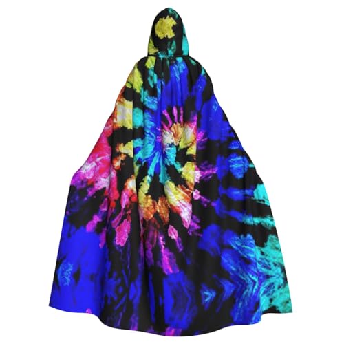 YQxwJL Langer Kapuzenumhang mit Batikdruck, Uni, mit Kapuze, Halloween, Weihnachten, Kostüme, Partyumhang YQxwJL Langer Kapuzenumhang mit Batikdruck, Uni, mit Kapuze, Halloween, Weihnachten, Kostüme, Partyumhang von YQxwJL