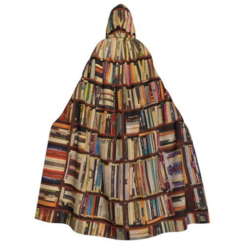 YQxwJL Langer Kapuzenumhang mit Bücherregaldruck, Uni, mit Kapuze, Halloween, Weihnachten, Kostüme, Partyumhang YQxwJL Langer Kapuzenumhang mit Bücherregaldruck, Uni, mit Kapuze, Halloween, Weihnachten, Kostüme, Partyumhang von YQxwJL